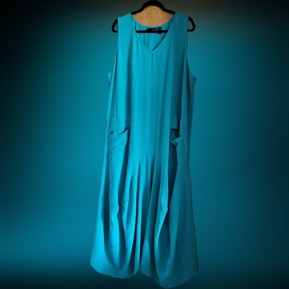 Attitudes by Renee Asymmetrical Blue Dress